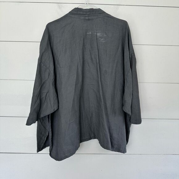 Luna Luz Women’s Small Grey LagenLook Minimalist Open Cardigan Jacket - Picture 4 of 7